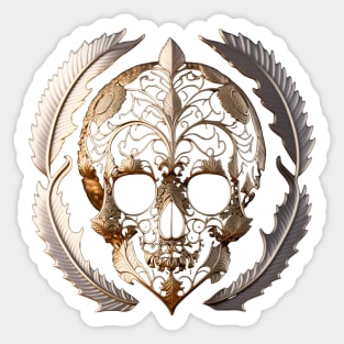 Just a Golden Scull Ornament Sticker